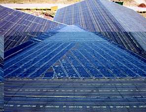 Roof heating system being installed.